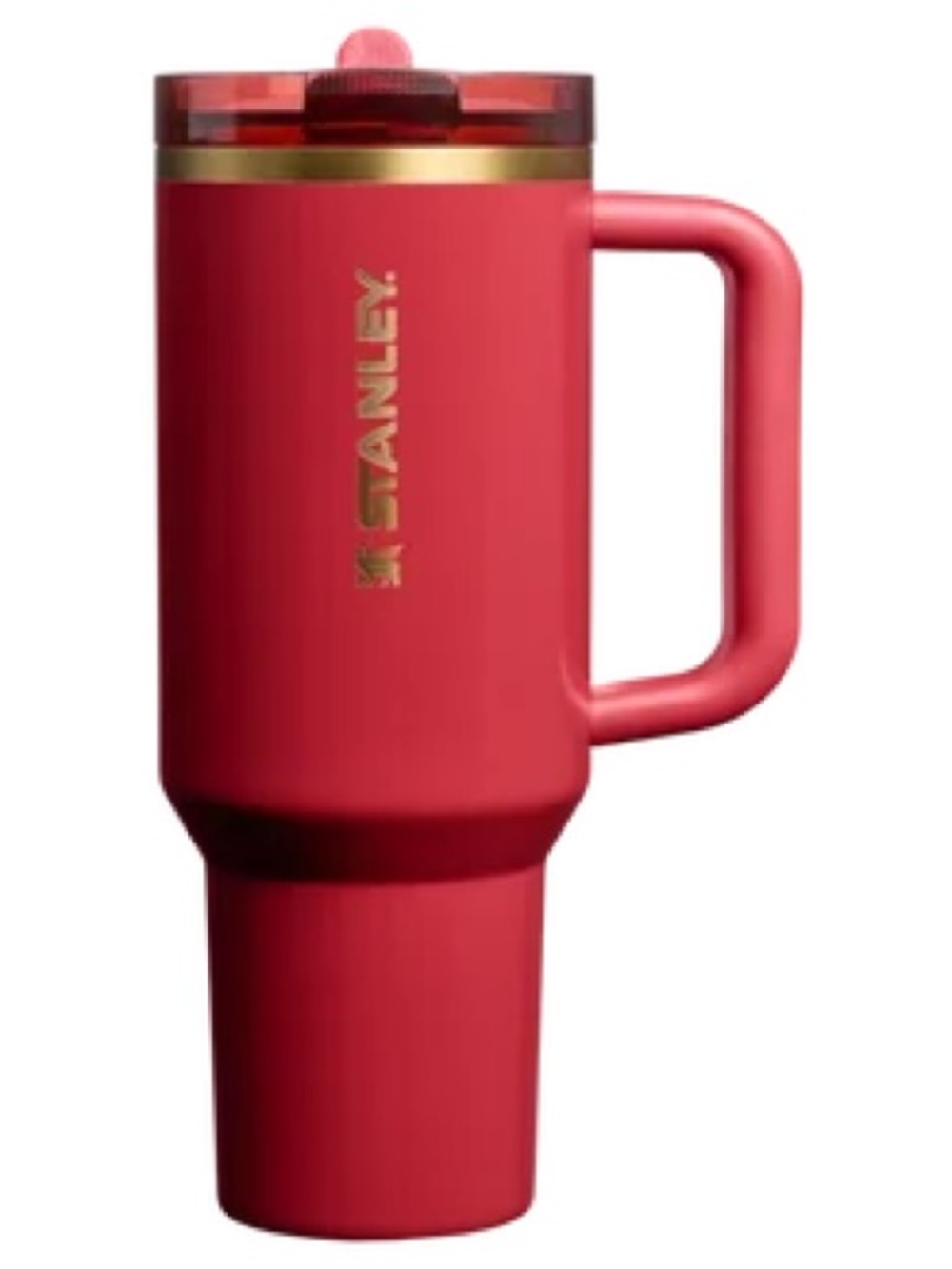 Stanley burgundy and gold Insulated Mug with Gold Accent and Handle